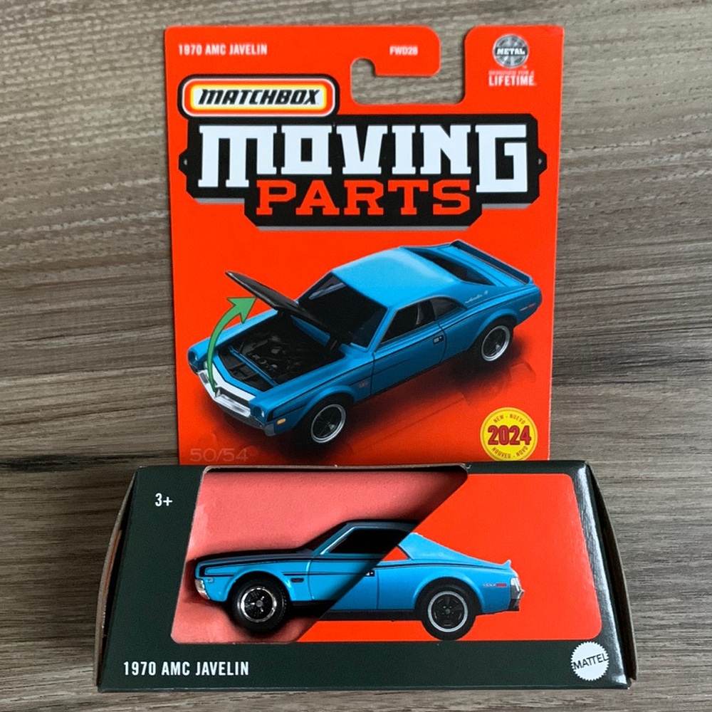 1970 AMC Javelin Moving Parts Matchbox Blue Car MB1457 Diecast 1970s 70s 2024 🆕